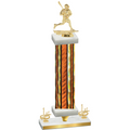 Premium Single Orange Glacier First Place Lacrosse Trophy