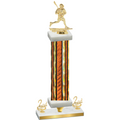 Premium Single Orange Glacier Second Place Lacrosse Trophy