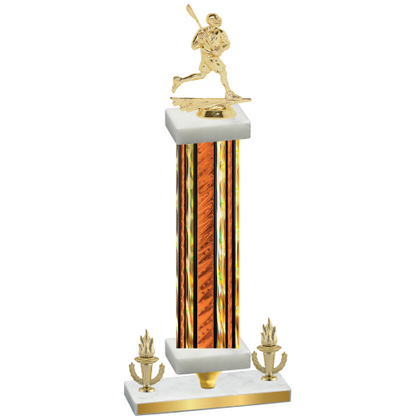 Premium Single Orange Glacier Victory Lacrosse Trophy