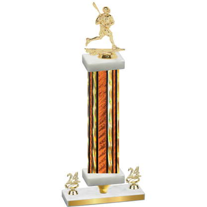 Premium Single Orange Glacier Year Lacrosse Trophy