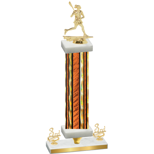 Premium Single Orange Glacier Third Place Lacrosse Trophy