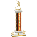 Premium Single Orange Glacier Fourth Place Lacrosse Trophy