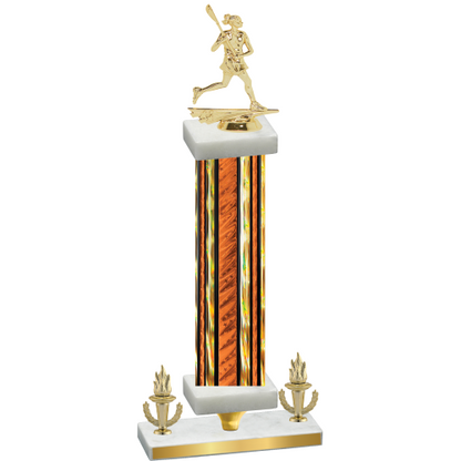 Premium Single Orange Glacier Victory Lacrosse Trophy