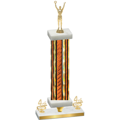 Premium Single Orange Glacier Fourth Place Victory Trophy