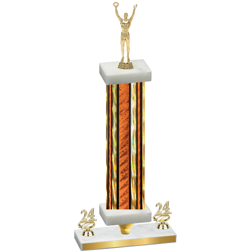 Premium Single Orange Glacier Year Victory Trophy