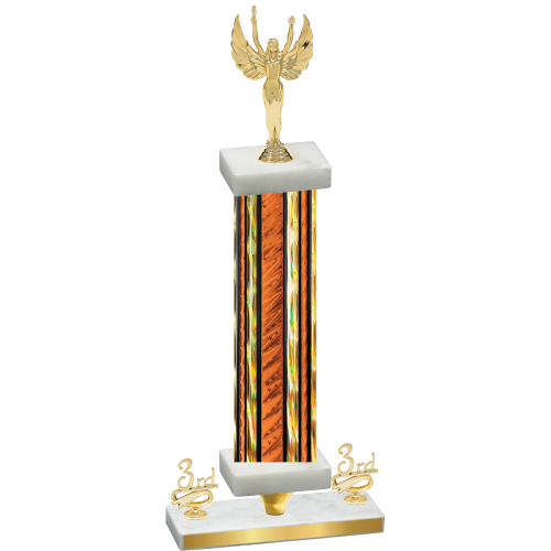 Premium Single Orange Glacier Third Place Victory Trophy