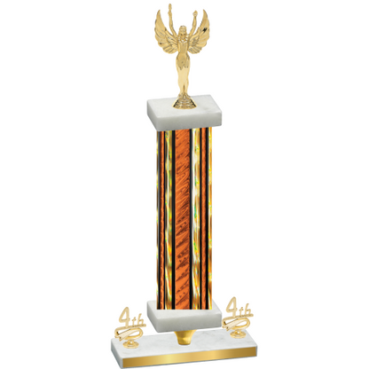 Premium Single Orange Glacier Fourth Place Victory Trophy