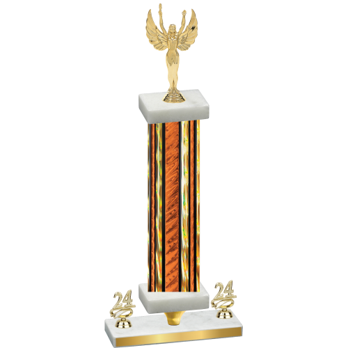 Premium Single Orange Glacier Year Victory Trophy