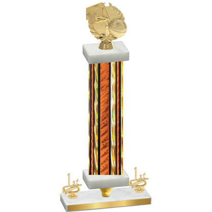 Premium Single Orange Glacier First Place Basketball Trophy