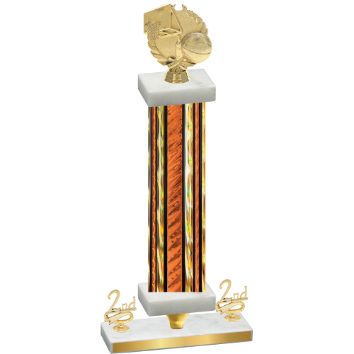 Premium Single Orange Glacier Second Place Basketball Trophy