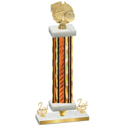 Premium Single Orange Glacier Second Place Basketball Trophy