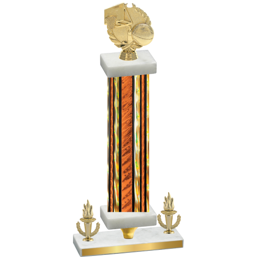 Premium Single Orange Glacier Victory Basketball Trophy