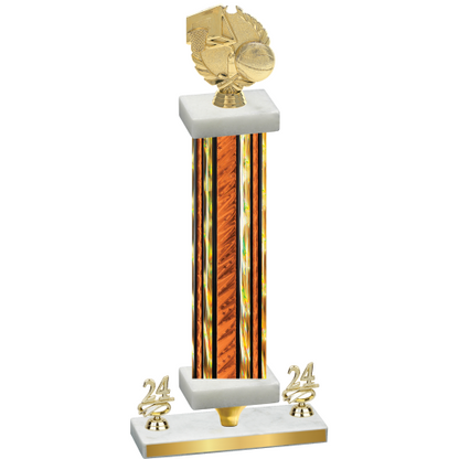 Premium Single Orange Glacier Year Basketball Trophy