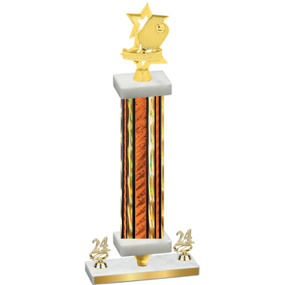 Premium Single Orange Glacier Year Pickleball Trophy