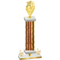 Premium Single Orange Glacier Third Place Pickleball Trophy
