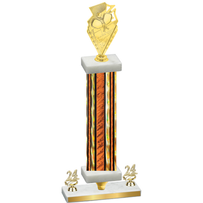 Premium Single Orange Glacier Year Pickleball Trophy