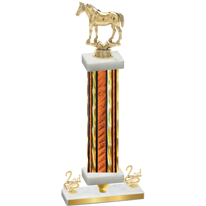 Premium Single Orange Glacier Second Place Horses Trophy