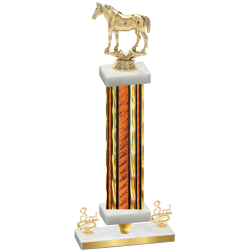 Premium Single Orange Glacier Third Place Horses Trophy