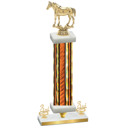 Premium Single Orange Glacier Third Place Horses Trophy