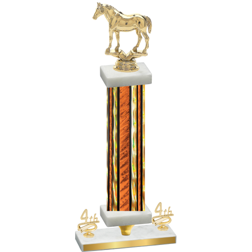 Premium Single Orange Glacier Fourth Place Horses Trophy