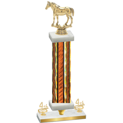 Premium Single Orange Glacier Fourth Place Horses Trophy