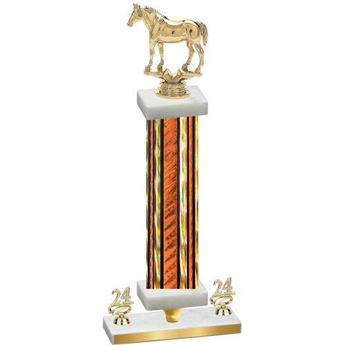 Premium Single Orange Glacier Year Horses Trophy