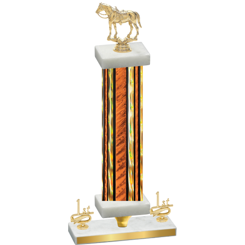 Premium Single Orange Glacier First Place Horses Trophy