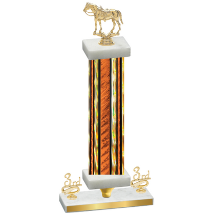 Premium Single Orange Glacier Third Place Horses Trophy