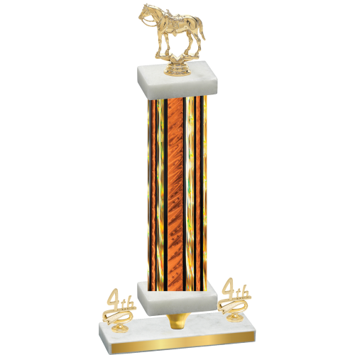 Premium Single Orange Glacier Fourth Place Horses Trophy