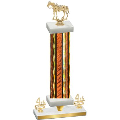 Premium Single Orange Glacier Fourth Place Horses Trophy