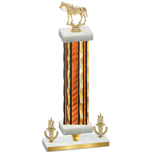 Premium Single Orange Glacier Victory Horses Trophy