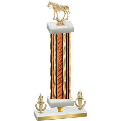 Premium Single Orange Glacier Victory Horses Trophy