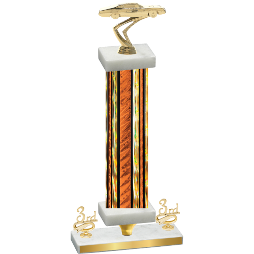 Premium Single Orange Glacier Third Place Cars Trophy