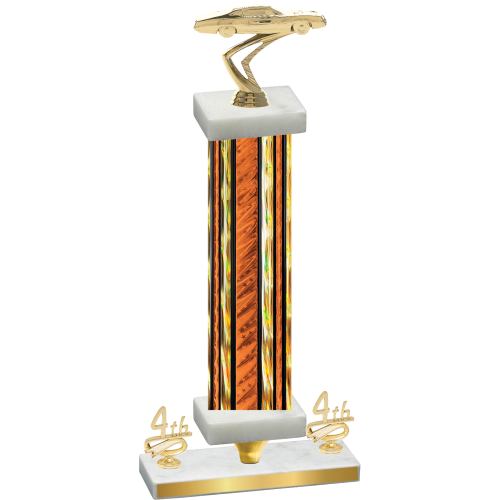 Premium Single Orange Glacier Fourth Place Cars Trophy