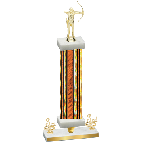 Premium Single Orange Glacier Third Place Archery Trophy