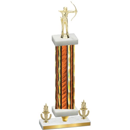 Premium Single Orange Glacier Victory Archery Trophy