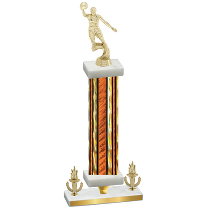 Premium Single Orange Glacier Victory Basketball Trophy