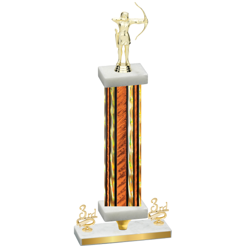 Premium Single Orange Glacier Third Place Archery Trophy