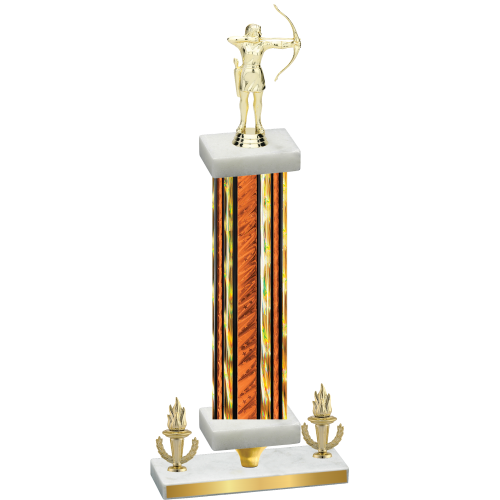 Premium Single Orange Glacier Victory Archery Trophy