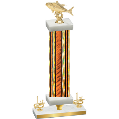 Premium Single Orange Glacier First Place Fishing Trophy