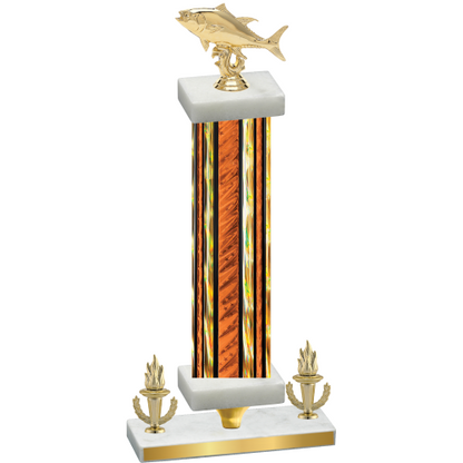 Premium Single Orange Glacier Victory Fishing Trophy