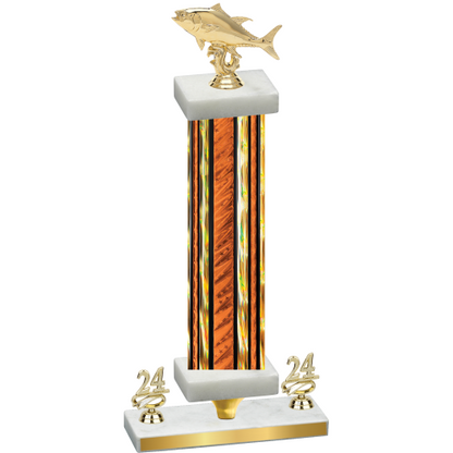 Premium Single Orange Glacier Year Fishing Trophy