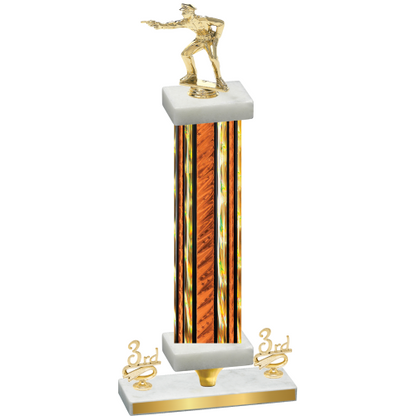 Premium Single Orange Glacier Third Place Shooter Trophy