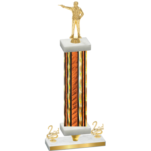 Premium Single Orange Glacier Second Place Shooter Trophy