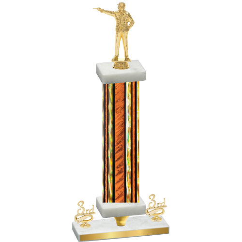 Premium Single Orange Glacier Third Place Shooter Trophy