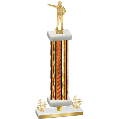 Premium Single Orange Glacier Fourth Place Shooter Trophy