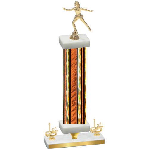 Premium Single Orange Glacier First Place Skater Trophy