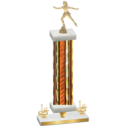 Premium Single Orange Glacier First Place Skater Trophy