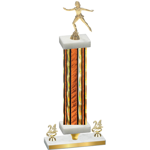 Premium Single Orange Glacier Year Skater Trophy