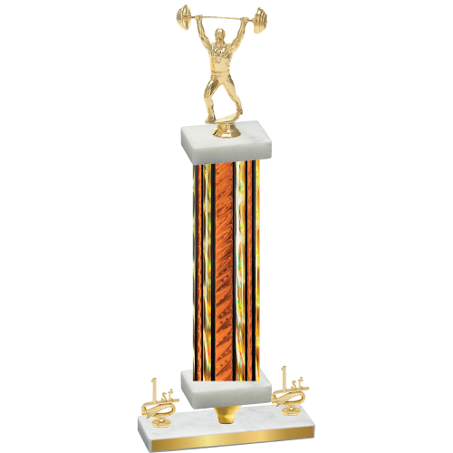 Premium Single Orange Glacier First Place Weights Trophy